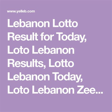 lebanon lotto results history|PAST RESULTS LIST .